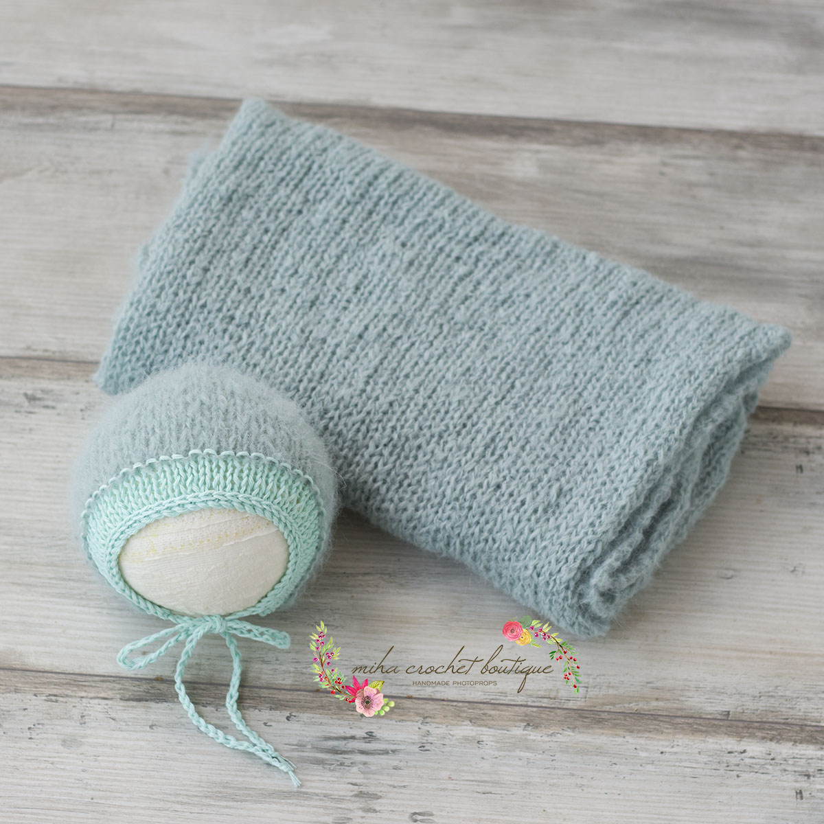 Wrap y gorrito tejido - Imagen 5