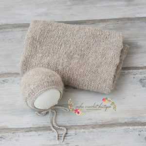 Wrap y gorrito tejido