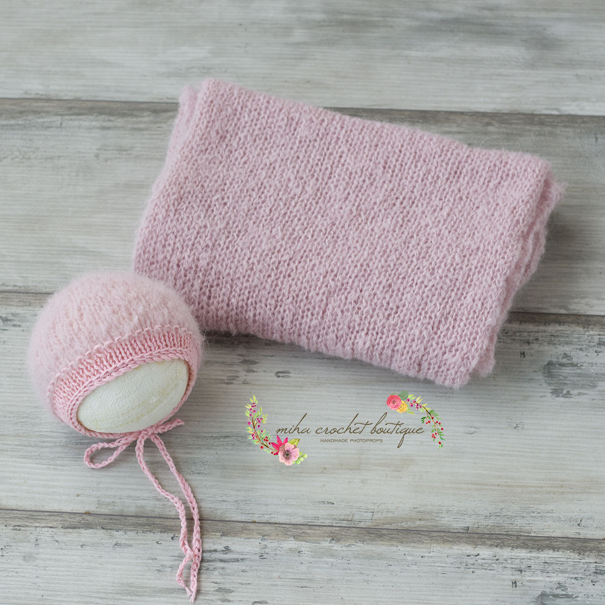 Wrap y gorrito tejido - Imagen 4