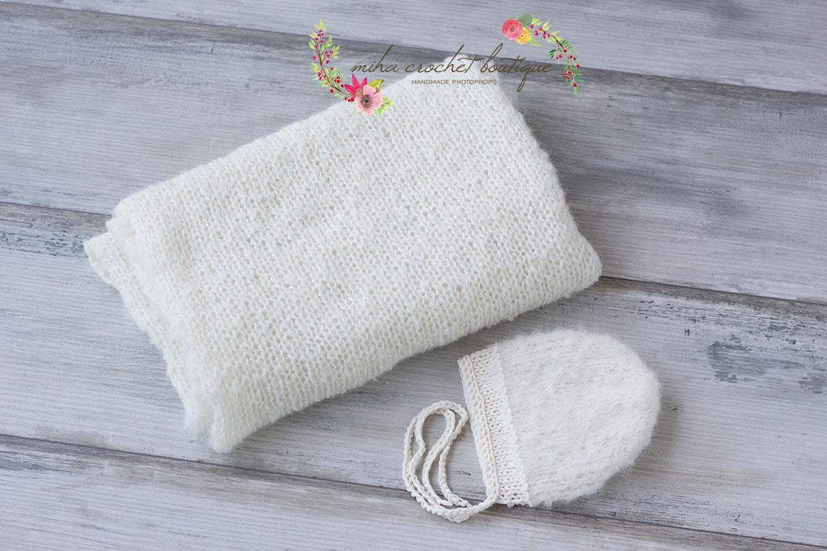Wrap y gorrito tejido - Imagen 7