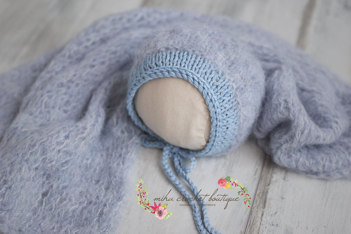 Wrap y gorrito tejido - Imagen 6