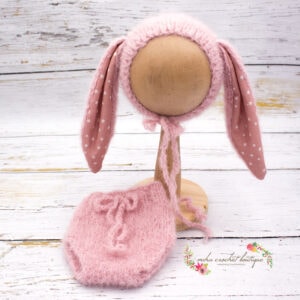 Cubrepañal y gorrito conejito newborn Varios colores - Thumbnail Image 9