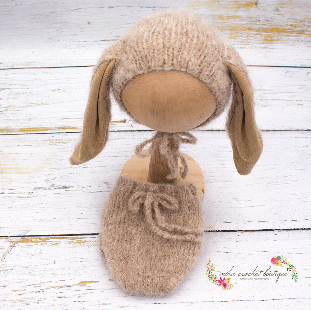 Cubrepañal y gorrito conejito newborn Varios colores - Imagen 7