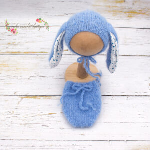 Cubrepañal y gorrito conejito newborn Varios colores - Thumbnail Image 4