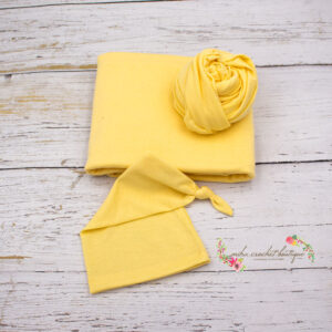 Manta puf wrap y gorrito newborn