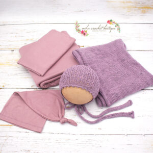 Manta puf ,wrap ,gorrito tela y wrap con gorrito tejido