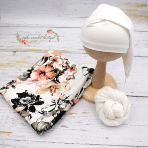 Manta de puf /mesa gorrito dormilon newborn y wrap a juego
