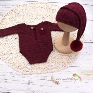 Body manga larga y gorrito dormilon con pompon newborn