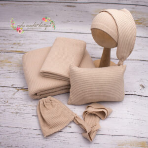 MANTA PUF, WRAP, FUNDA COJIN, GORROTO DORMILON, CAPOTA NEWBORN BEIG
