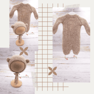 Peto tejido con gorrito osito a juego 6-12 meses VARIOS COLORES