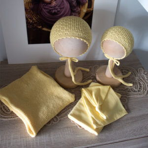 Pack amarillo newborn – Lana merino y tela jersey elástica